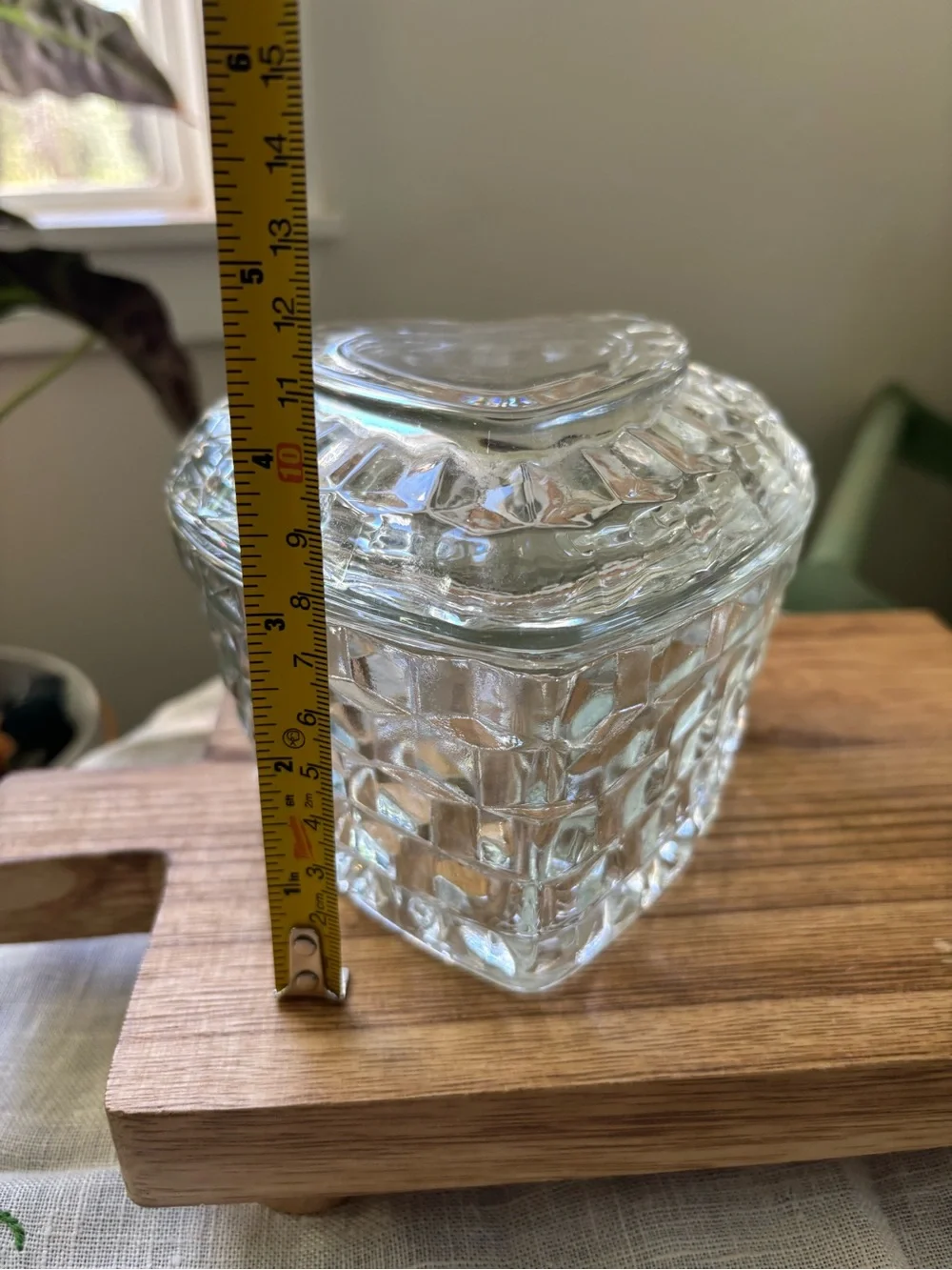 Vintage Homco Clear Heart-Shaped Glass Dish